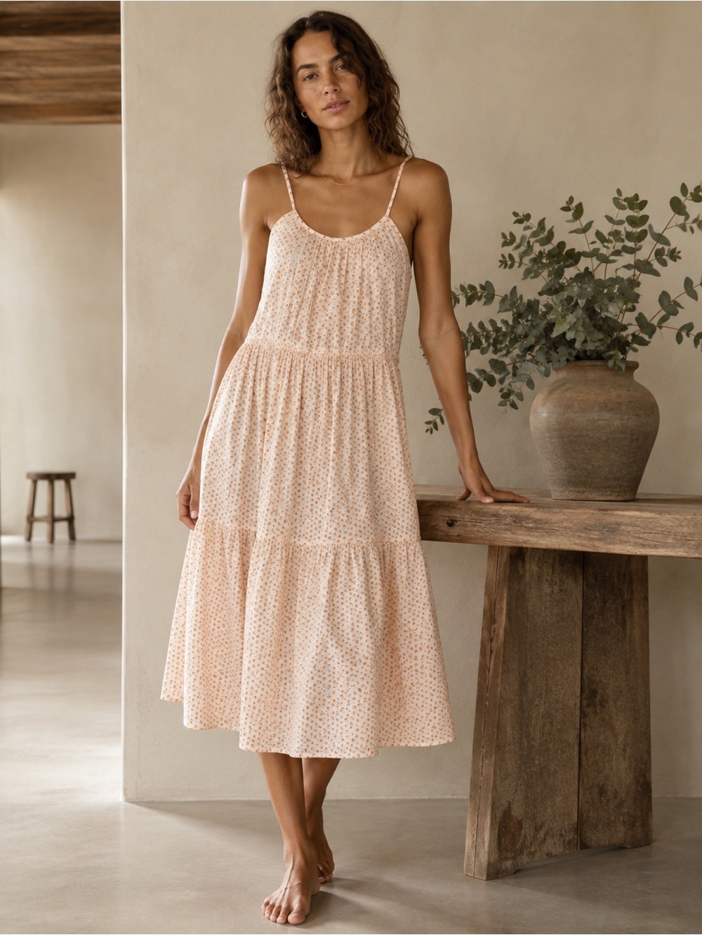 Trovata Julien Dress Cerise Ditsy Floral Cotton Lined Sundress